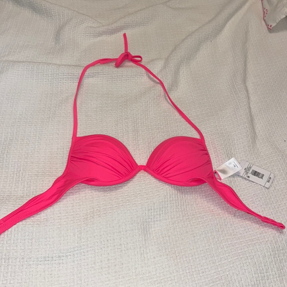 Hot pink push up bikini top